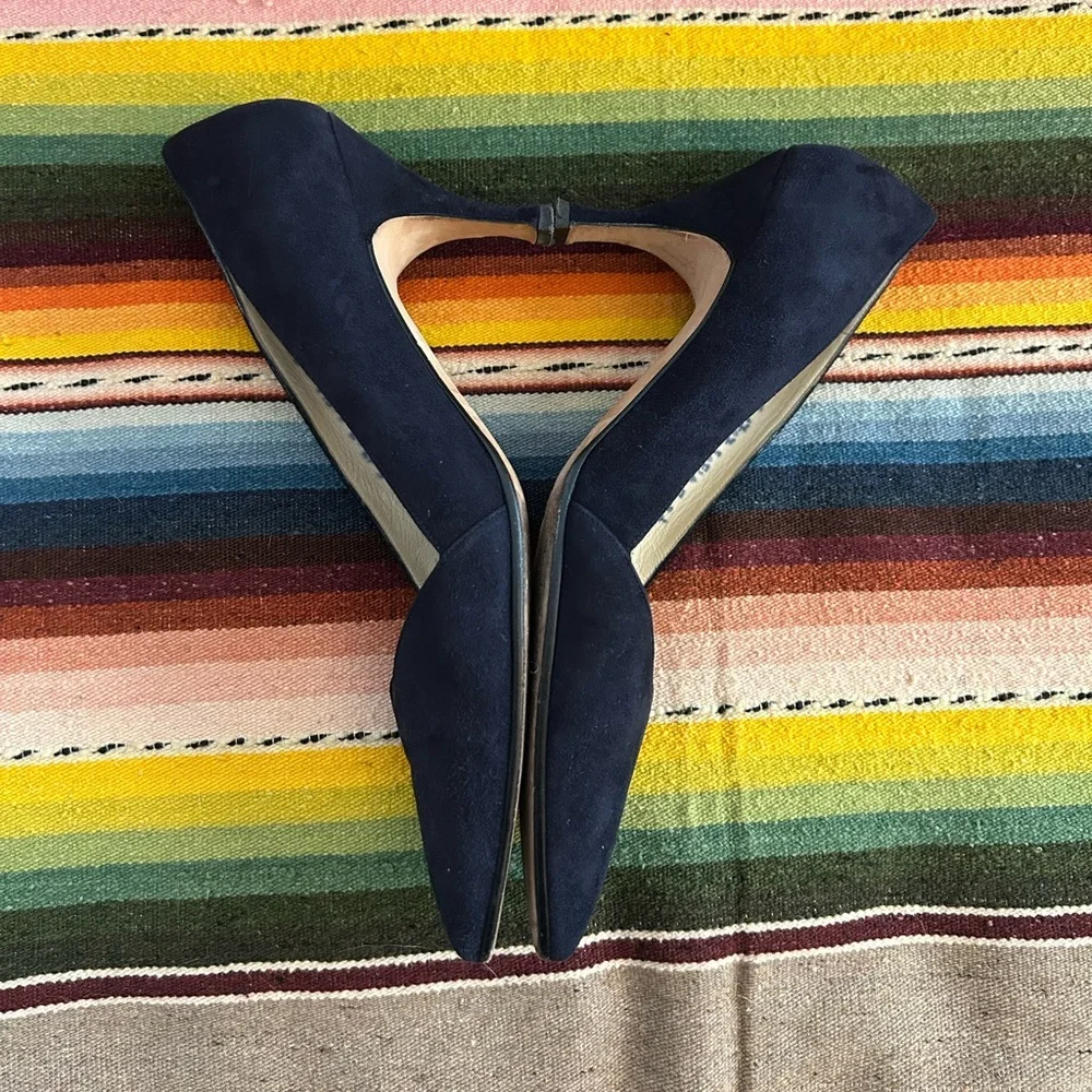 Silvia Fiorentina Dark Blue Suede Heels